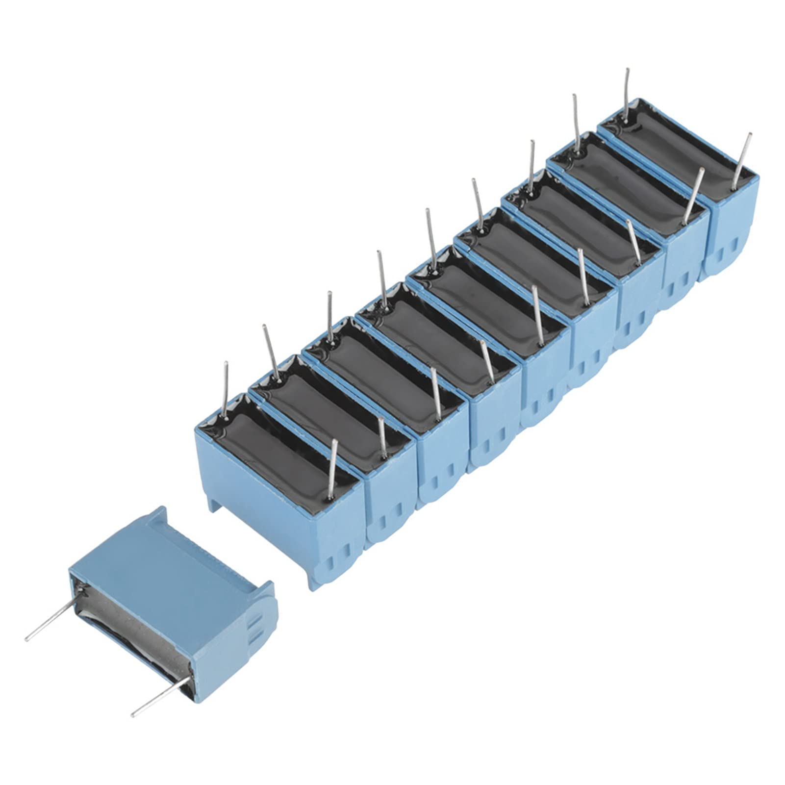 Oumefar Condensador radial de cerámica de aluminio de alto voltaje de 0,33 uF, 10 unidades, 630 AV 1200 V CC para circuito de pulsos