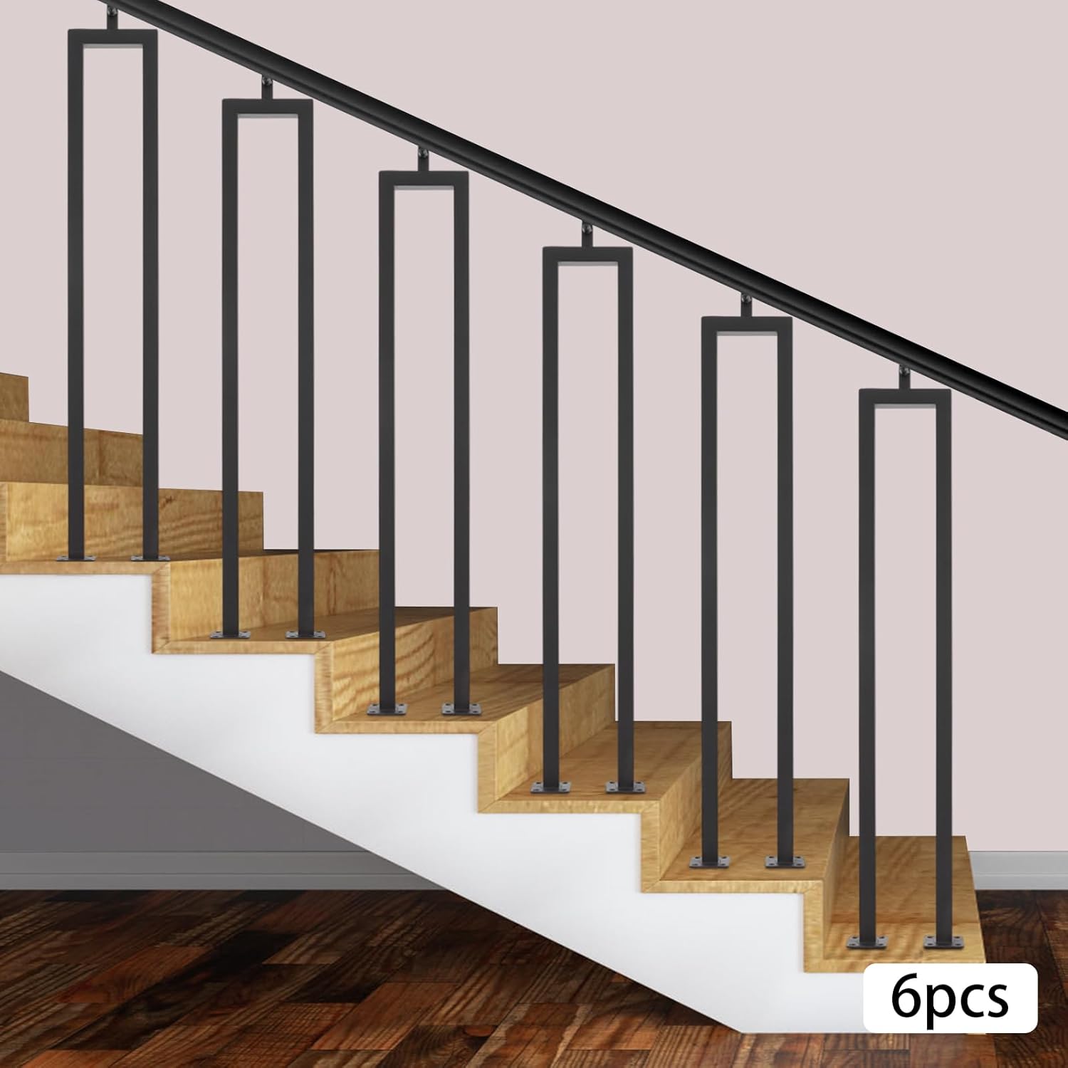 6 Pack 36" U-Shape Stair Balusters – Indoor Handrail Spindles for Staircases 6 Pack U-Shape Stair Railing, 36in Stair Railing, Baluster for Stair Handrail