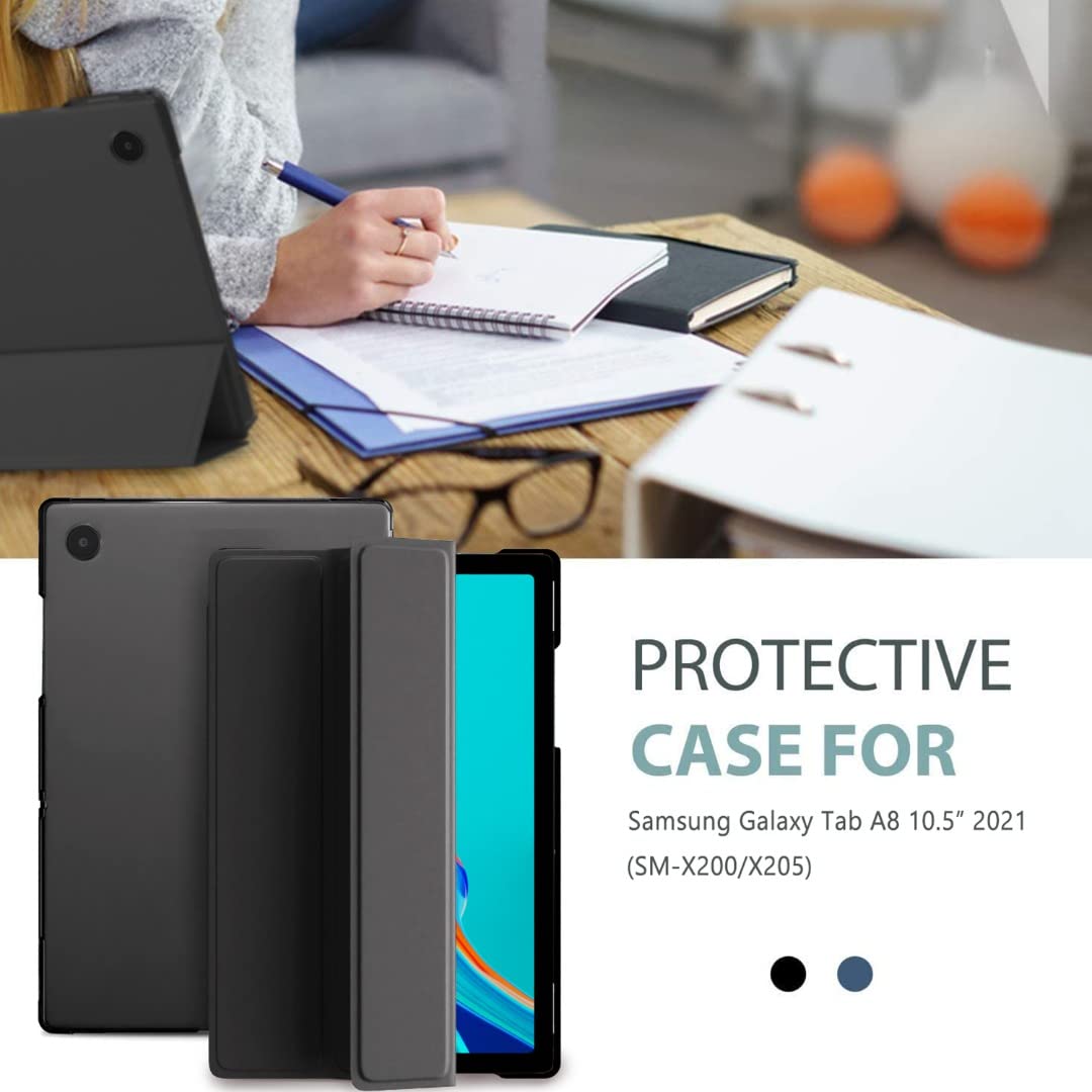 ProElite Smart Flip Case Cover for Samsung Galaxy Tab A8 10.5" SM-X200/ SM-X205/ SM-X207 Translucent Back with Stylus Pen, Black — Amazon image 8