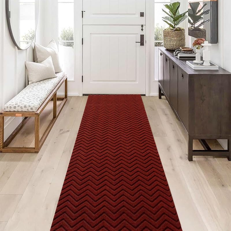 Fasward Hallway Runnner Rug Non Slip Rubber Backing Carpet 4x12 ft Custom Size, Heavy Duty Long Rug for Entryway, Kitchen, Garage, Stairs, Front Door,