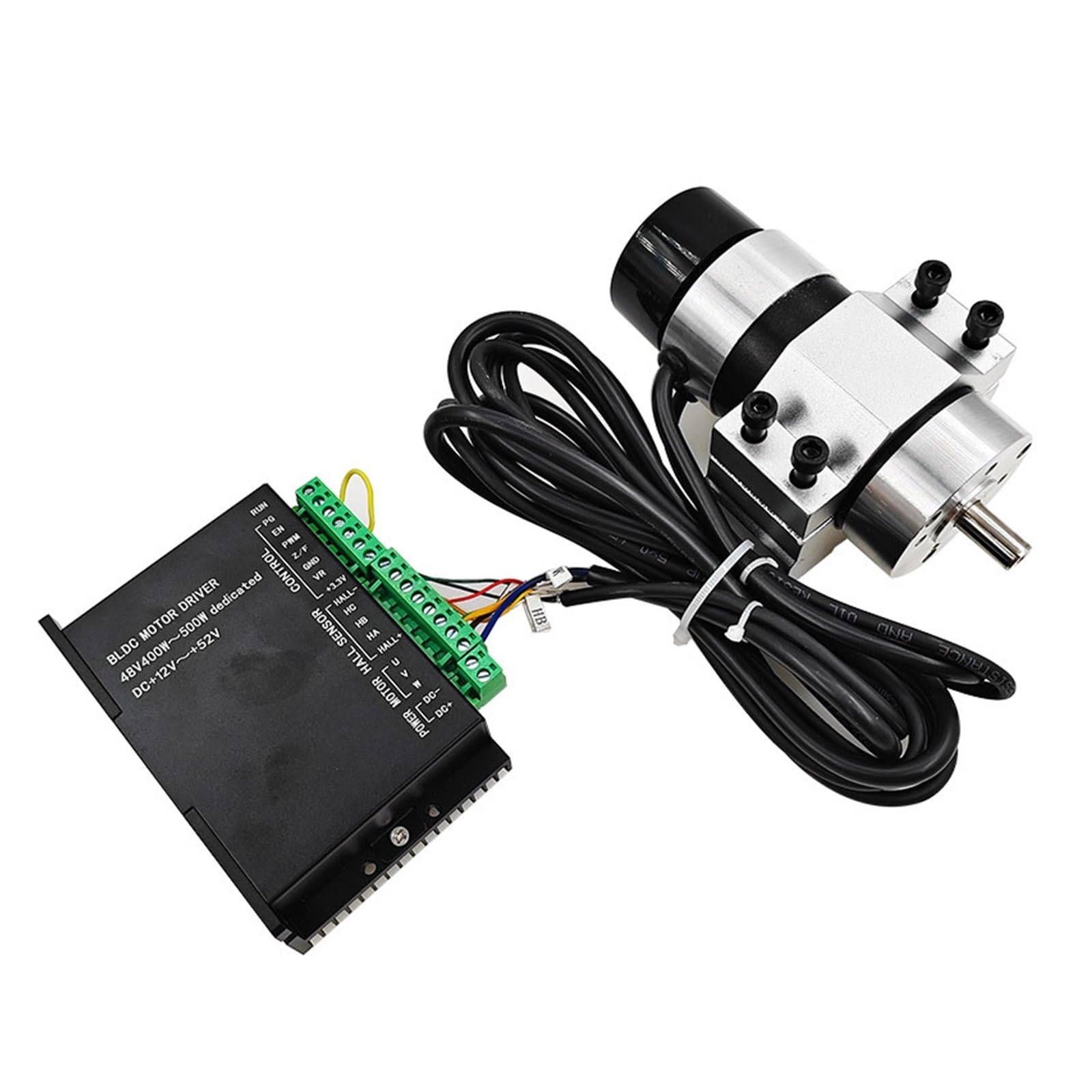 Brushless Spindle 48V 500w ER11 Brushless DC Spindle Motor Driver Built in Sensor with 57MM Clamp Bracket(48V500W-4)