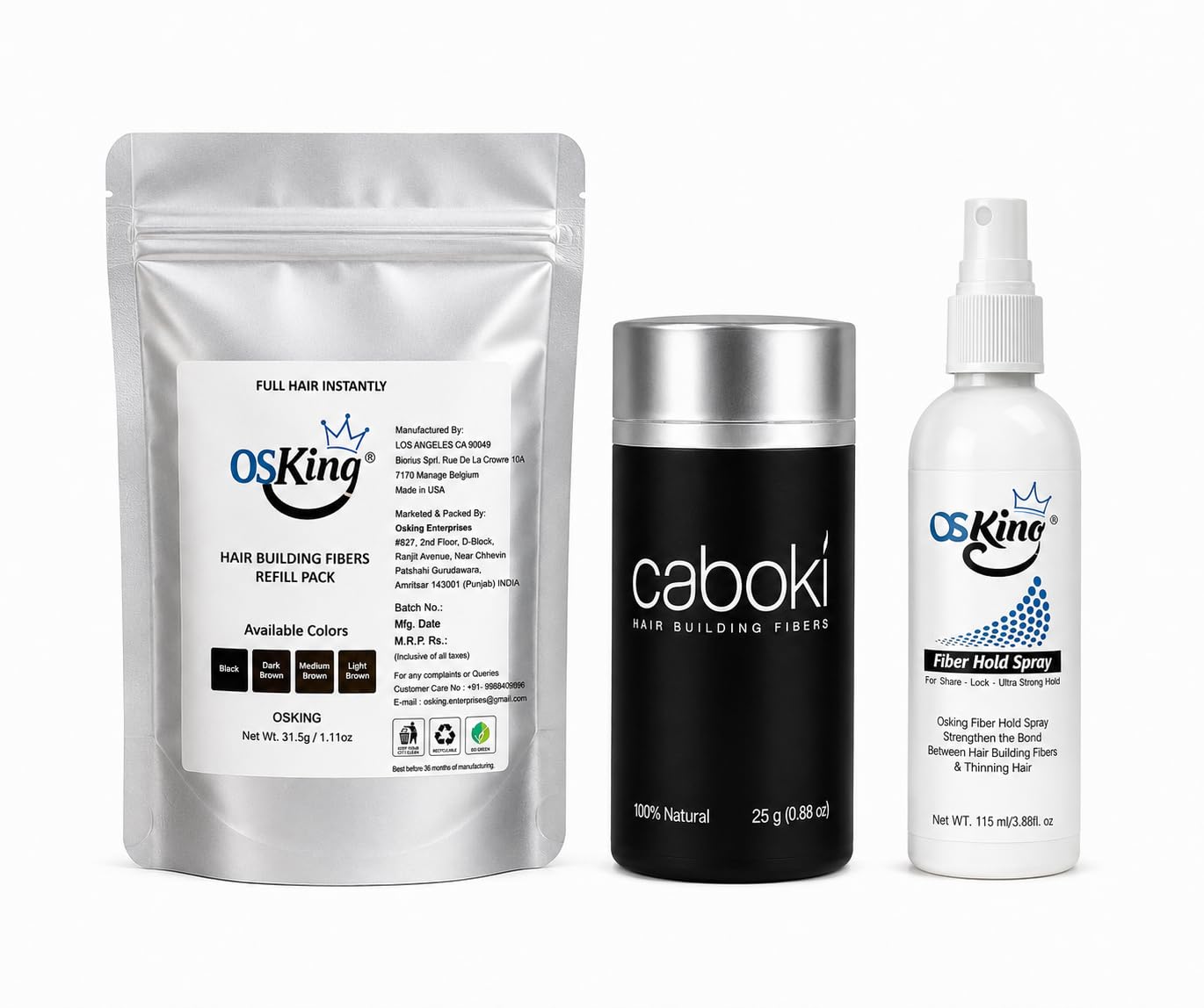 Osking Keratin Hair Fiber Value Pack – 25g Dark Brown Thickening Fibers, 31.5g Dark Brown Refill Pouch & 115ml Hold Spray, Natural Coverage for Thin Areas, Bald Spots & Sparse Hair, Suitable for Men & Women-image-24