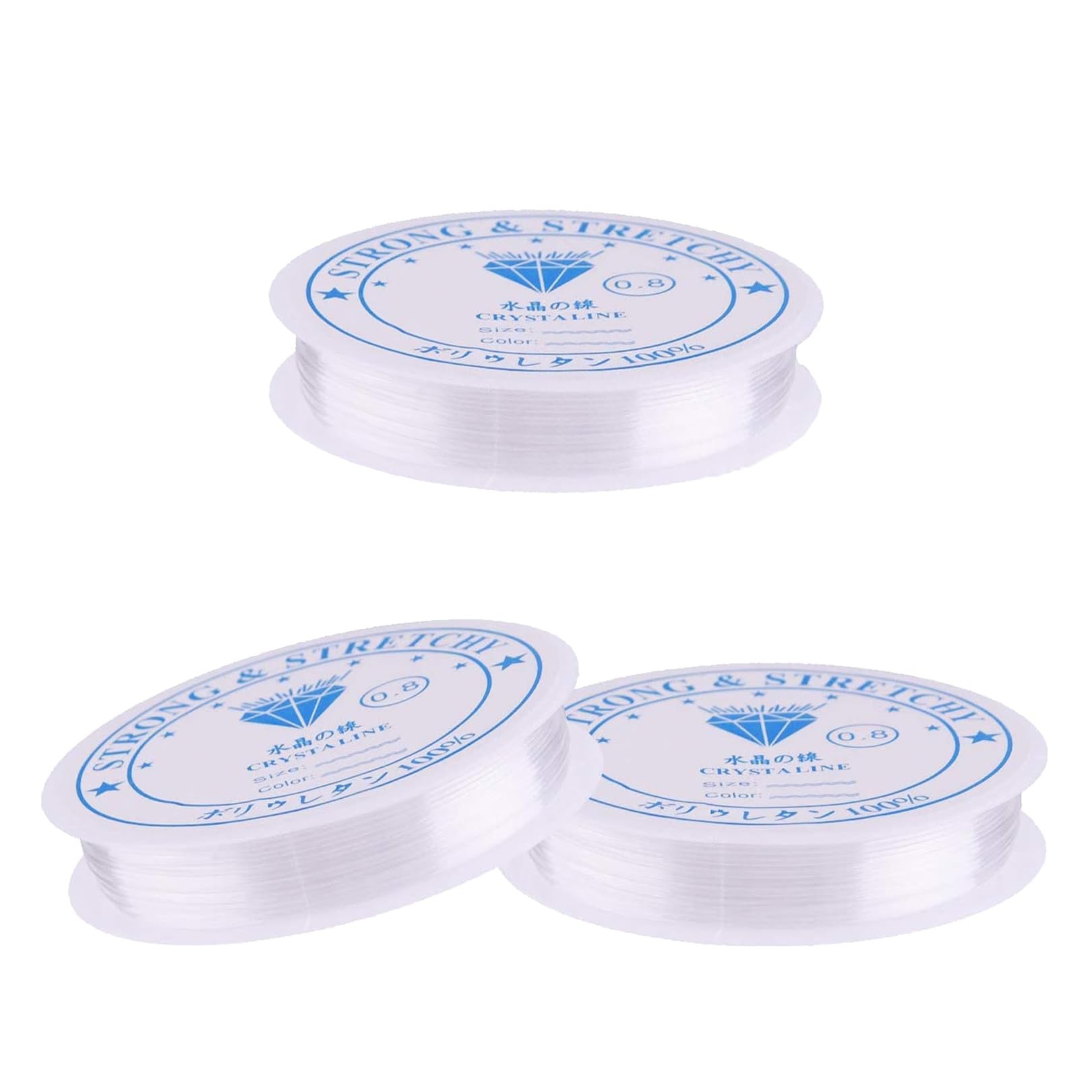 Clear Elastic Thread,3 Rolls Bracelet String for Bracelet Making,Crystal Tec Elastic String,Durable & Strong Bead Thread,Bracelet Elastic Cord for Jewellery Making & DIY Necklaces,Crafts (0.8mm*6m)