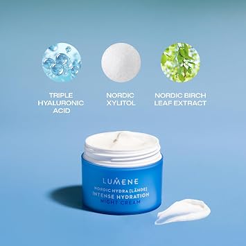 Nordic Hydra [LÄHDE] Intense Hydration Night Cream | Instant Hydration for Night Time Renewal | Plumps & Smooths Dehydrated Skin | With Organic Nordic Birch Sap | Vegan | 50ml