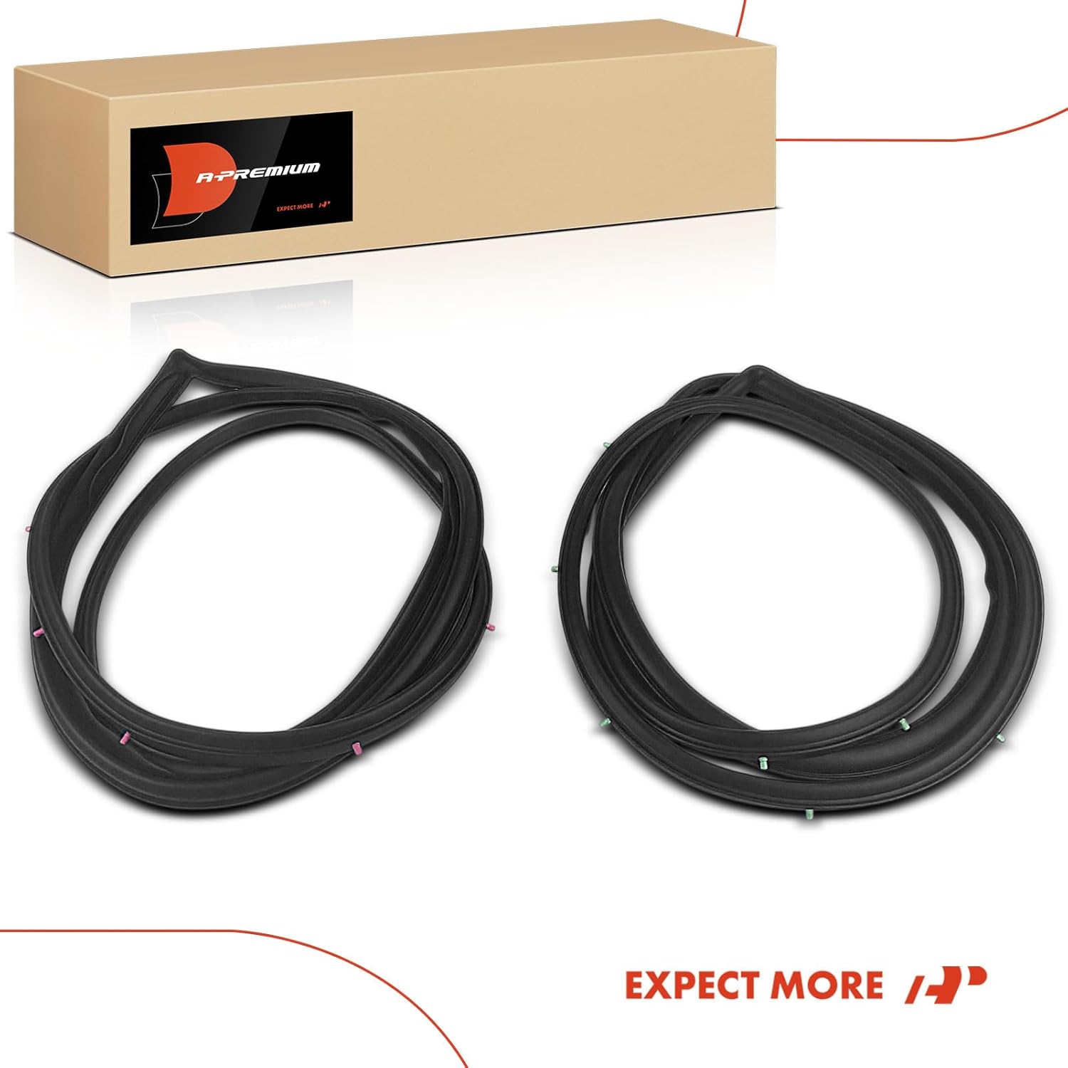 A-Premium 2PCS Front Car Door Weather Stripping Seal Strips Compatible with Toyota 4Runner 1984-1989, Pickup 1984-1988