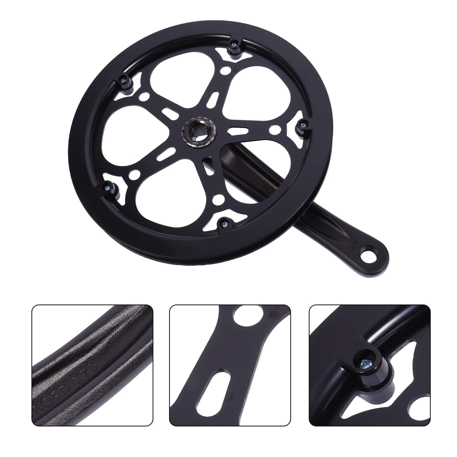 SOLUSTRE Guarnitura per Bici a velocità Singola 170 Mm Ingranaggio in Metallo 52 Denti, Accessori di Ricambio per Mountain Bike e Bici da Pista, Manovella Cava Rimovibile per Ciclismo