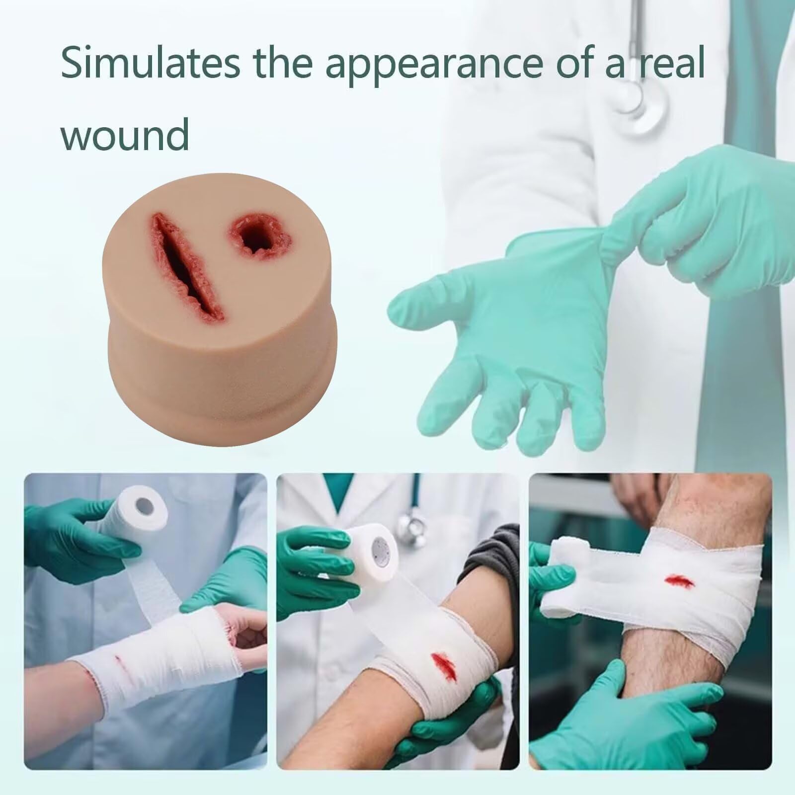 Kit De Entrenamiento De Embalaje para Heridas En El Muslo, Modelo De Silicona para El Cuidado De Heridas, Uso De Reutilización, para Hemostasia, Control De Sangrado, Práctica De Torniquete