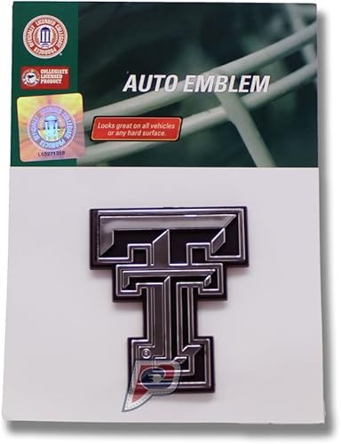 Patch Collection Texas Tech Red Raiders - Emblema para automóvil 3D cromado