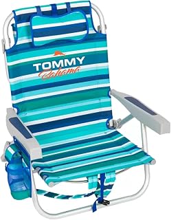TECNOVOZ Pack 2 Sillas Playa Plegable Asas Tipo Mochila Tommy Bahamas 2000998 Verde/Rayas …