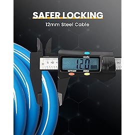 KEYSTP 5-Digit Bike Lock Cable, Heavy Duty Resettable Combination Bicycle Lock, Anti-Theft with Mounting Bracket, Waterproof Steel Cable for Scooters, E-Bikes, Outdoor Use, Blue