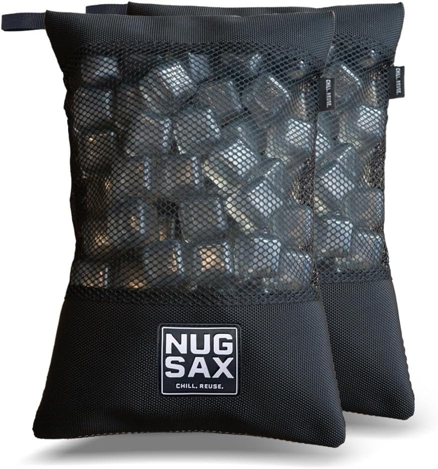 NUGSAX – The Duo (2 Pack) Reusable Ice Cubes and Ice Packs for Coolers, Lunch Bags, and Sporting Events | Reusable Freezer Cold Bags