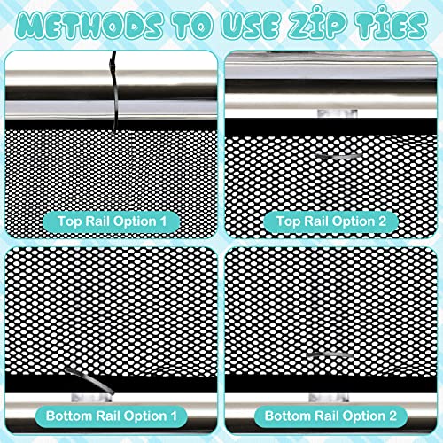 2 Sets Baby Banister Guard, Child Rail Balcony Banister Net Kids Safety Stairway Net Proofing Pet Stair Railing Mesh Guard, Stair Netting Safe For Toddler Puppy Toy Indoor (White, 20 X 3 Feet) #TOP3