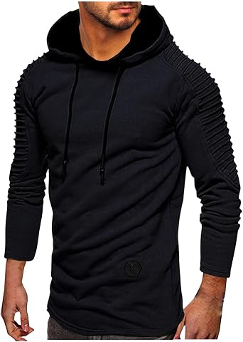 Hoodies for Men Lightweight Long Sleeve Drawstring Gym Hooded Shirt Causal Fashion Athletic Sweatshirt Pullover hooded sweatshirts for men 2024 Navy L