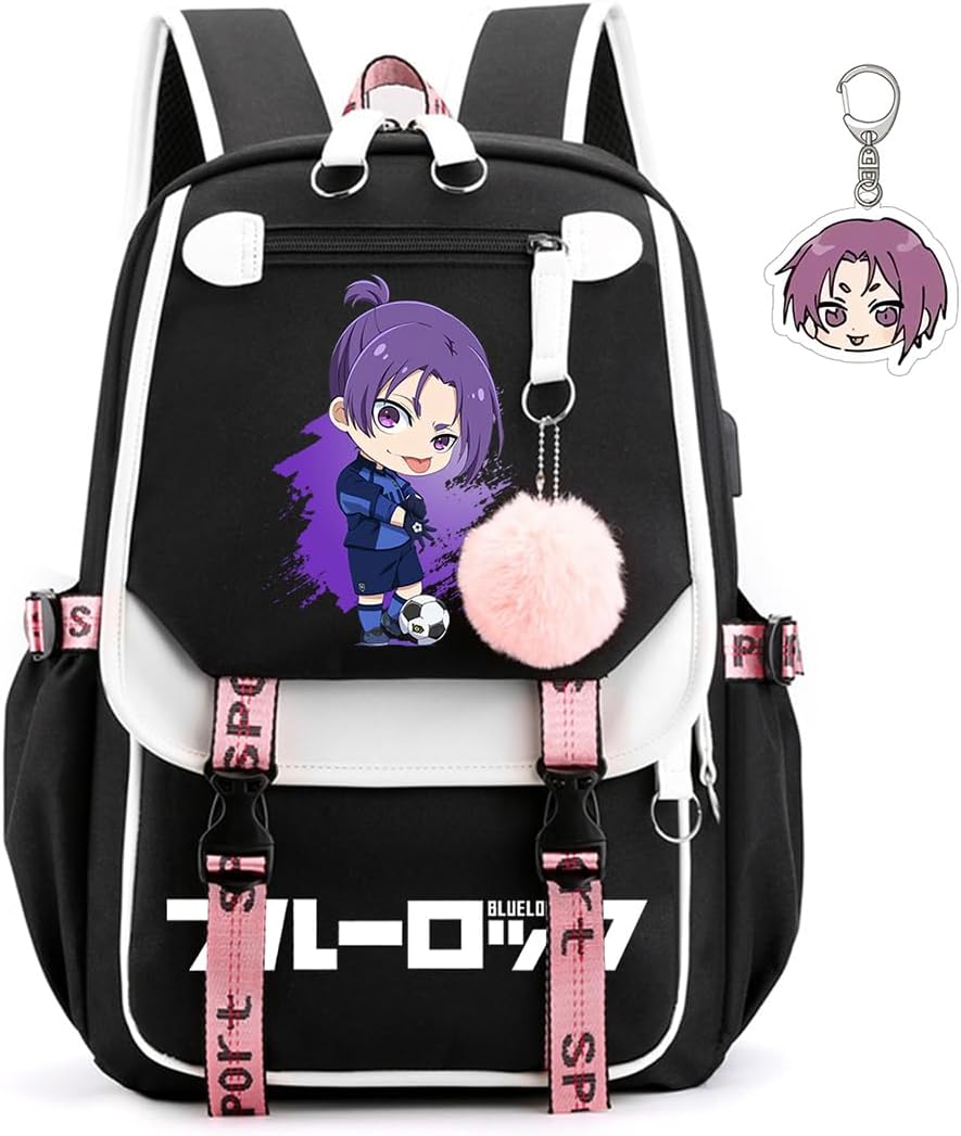 Demon Slayer Backpack SodaMeow Blue Lock Backpack Men Women Unisex