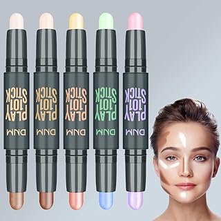 10 Colors Highlight and Contour Stick,Dual-Ended Full Coverage Wonder Stick,Color Corrector Concealer Stick,Contouring Hig...