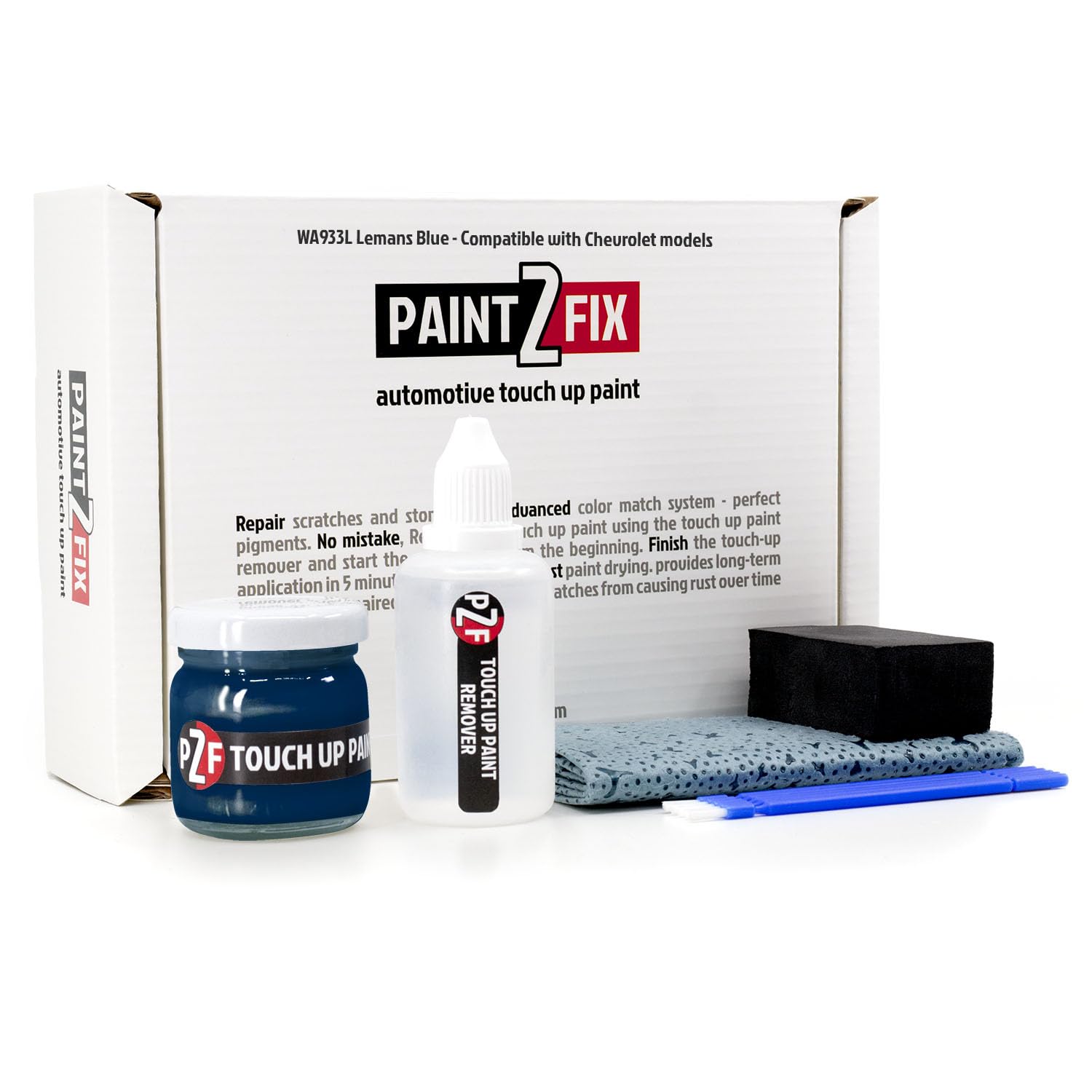 WA933L Lemans Blue (Cobalt Blue, Luxo Blue) Premium Touch Up Paint Kit & Scratch Repair Compatible with Chevrolet - 2.53 fl oz (75ml)