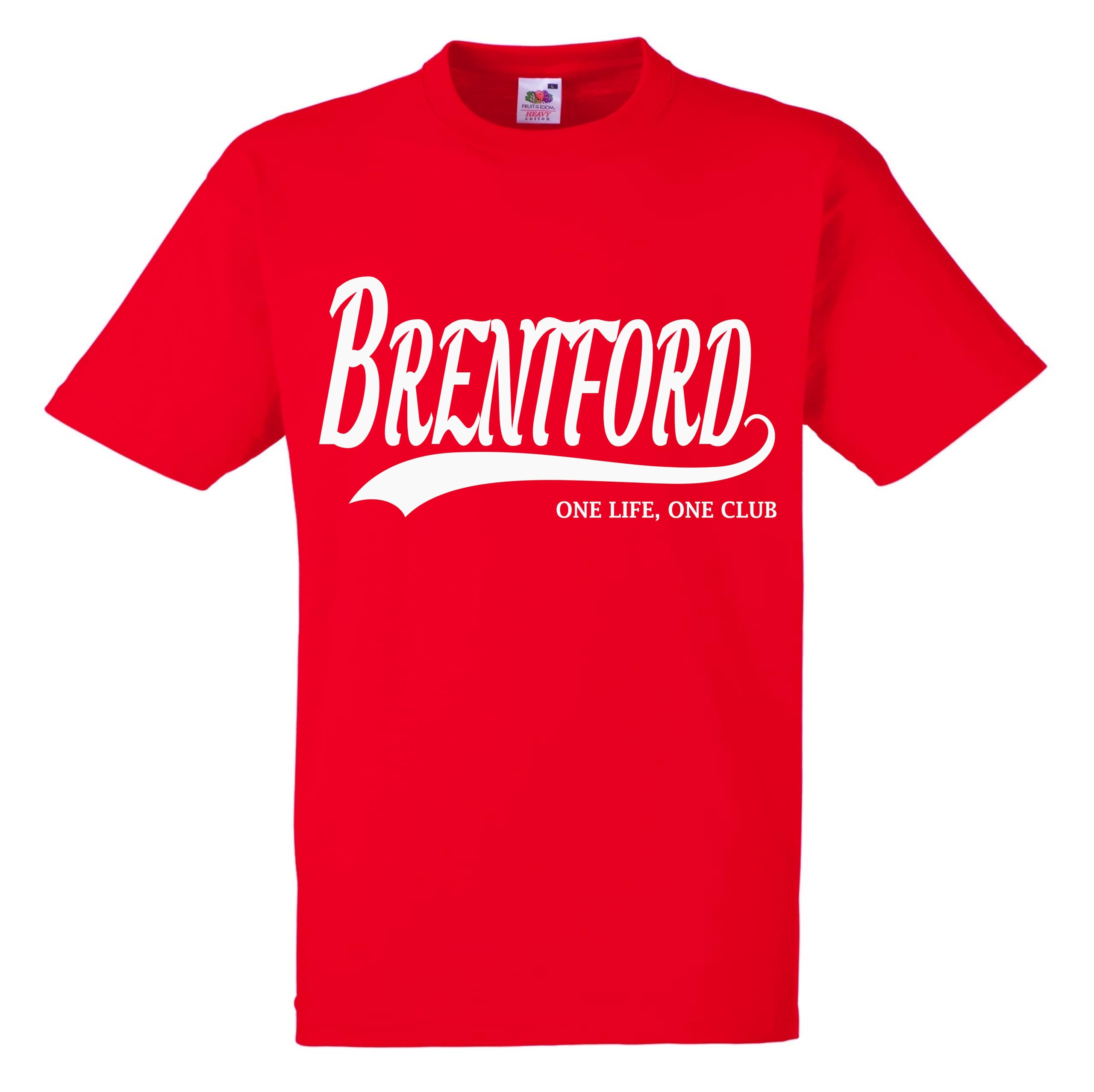 All About The Print Brentford Bees Gift - one Life one Club Idea T-Shirt FC Present F32 (Adult XXL, Red)