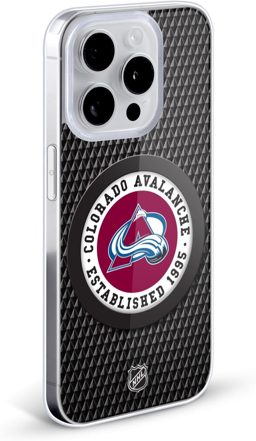 Head Case Designs Officially Licensed NHL Puck Texture Colorado Avalanche Gel Case [Military Grade Protection] Compatible with Apple iPhone 11 and Compatible with MagSafe