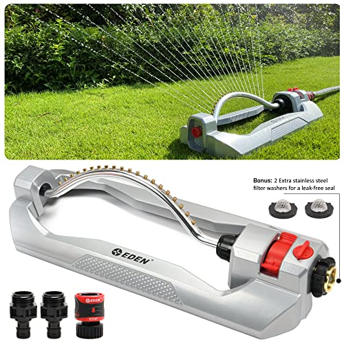 Eden 96215 Metal 2-Way Oscillating Sprinkler For Lawn And Garden W/Quick Connect Starter Set #TOP1