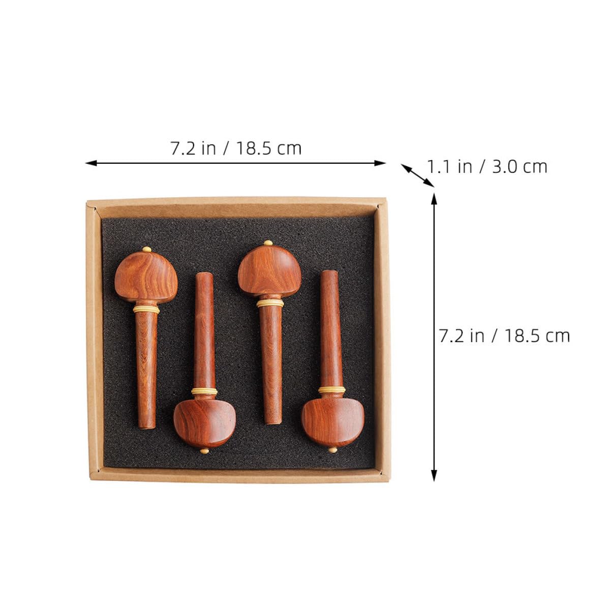 TOYANDONA 4 Pezzi Piroli in Legno per Violoncello da Accessori Professionali per Accordatura Superficie Liscia e Arrotondato Regalo per Musicisti e Studenti di Violoncello