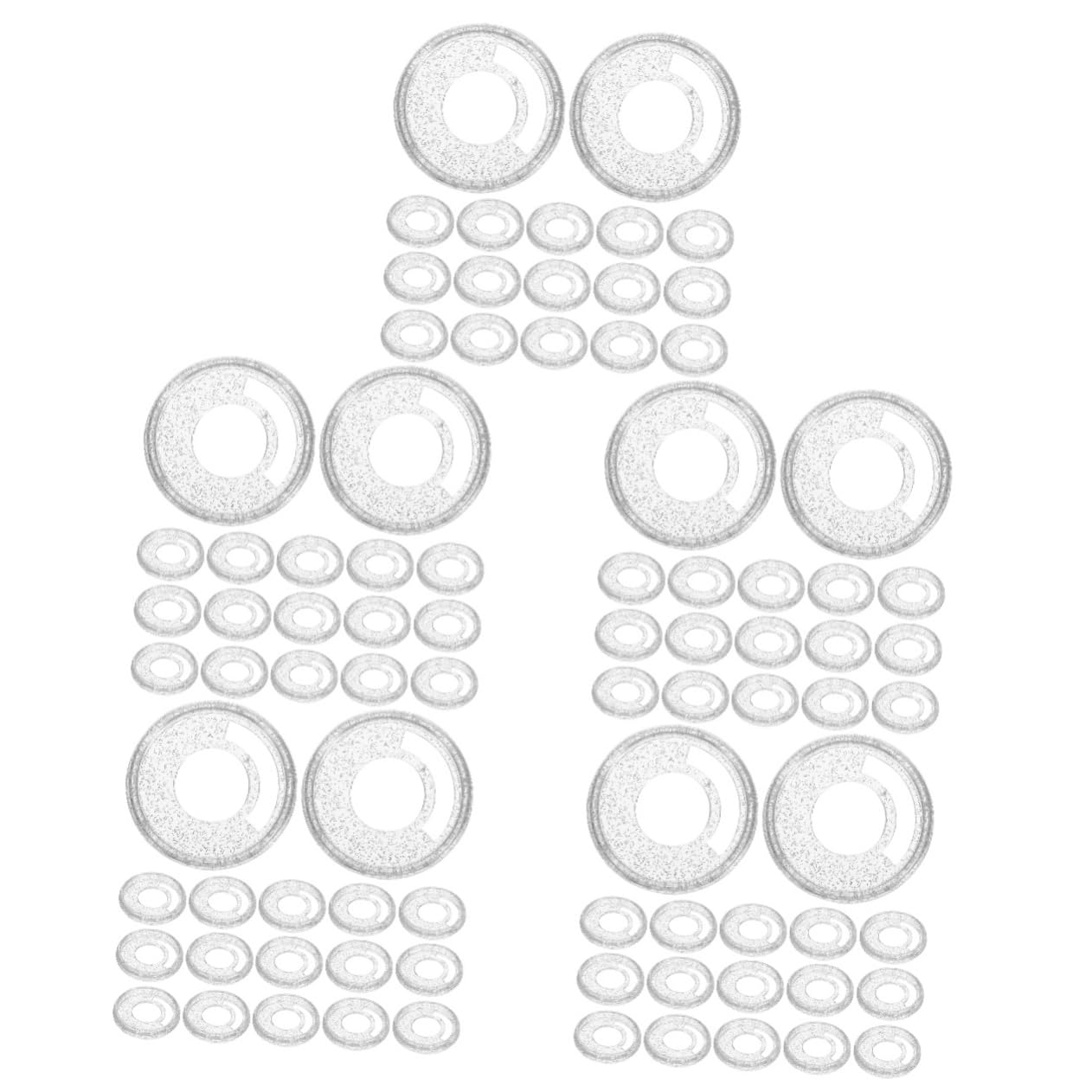 Operitacx 250stücke Kunststoff-lochring-binder Discs Für Notizbuch Und Planer Erweiterungsdiscs Leicht Und Tragbar Für Flexibles Binden Von Loseblattpapieren Transparentem Glitzerdesign