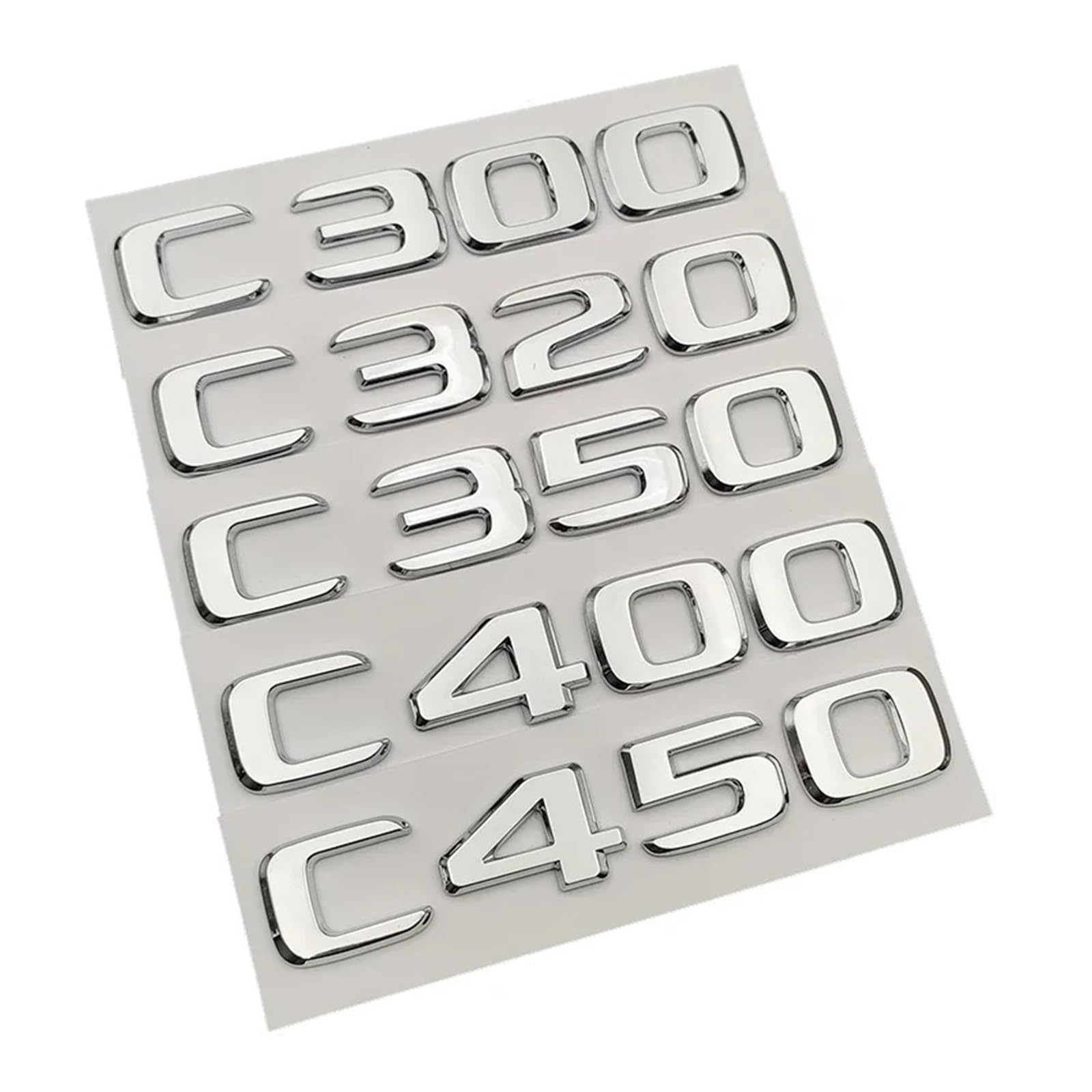 3D ABS C200 C220 C180 C300 C350 C400 Emblem Buchstaben Auto Kofferraum Abzeichen Aufkleber for Klasse W204 W205 Zubehör(C300)