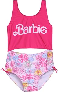 Barbie Girls UPF 50+ One Piece Bathing Suit Little Kid to Bi…
