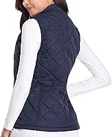 Vista 7 de SHOPESSA Chalecos acolchados para mujer, ligero, cuello alto, con cremallera, chaleco acolchado con bolsillos, chaleco acolchado delgado