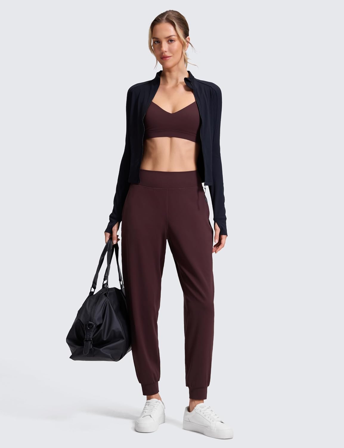 CRZ YOGA Butterluxe High Waisted Joggers for Women 28" - Casual Lounge Workout Yoga Pants with Pockets