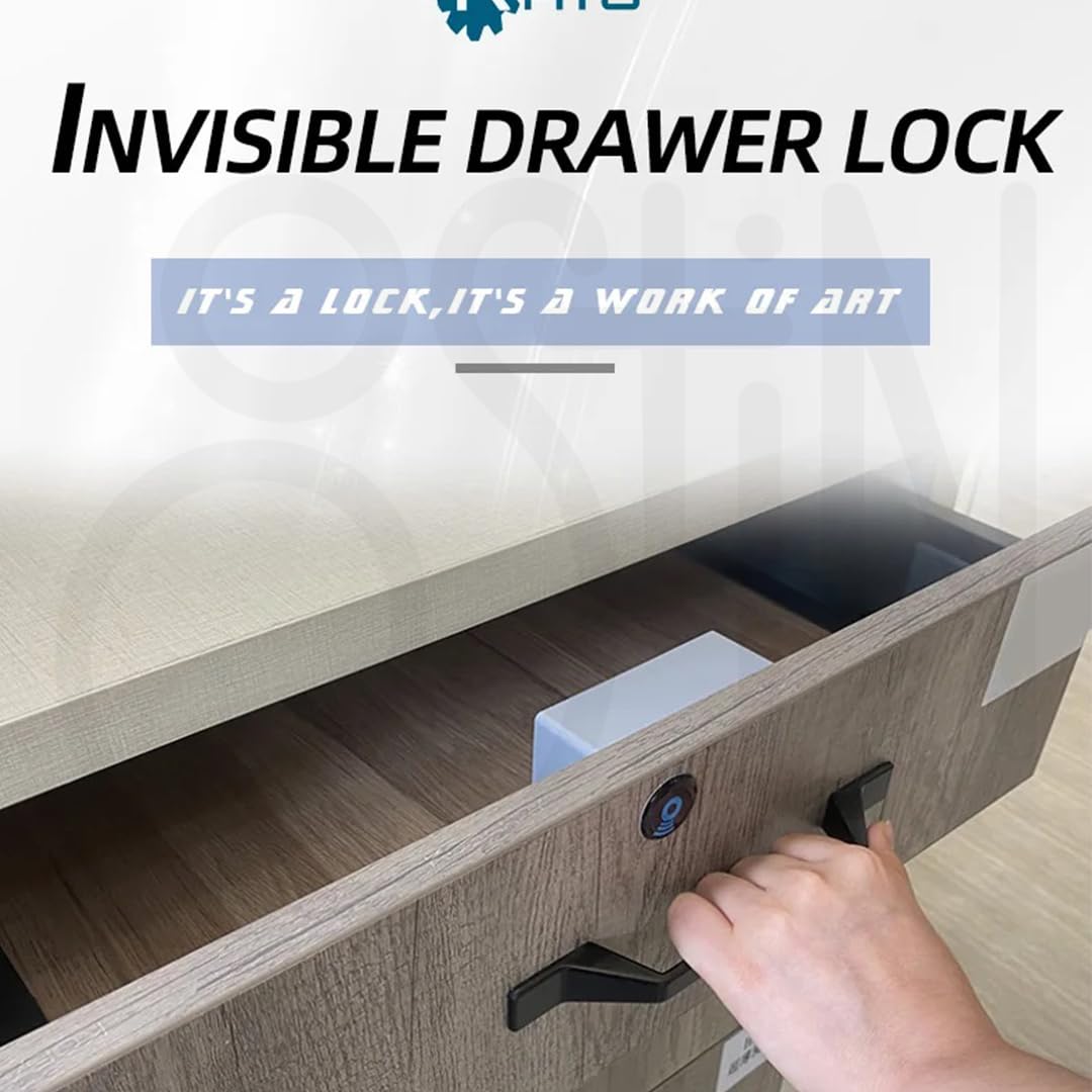 Ostin Smart Electronic Cabinet Lock, DIY Invisible RFID Hidden Cabinet Door Lock, Card/Card Sensor Drawer Lock, Radio RF ID Hidden Cabinet Door Lock 1