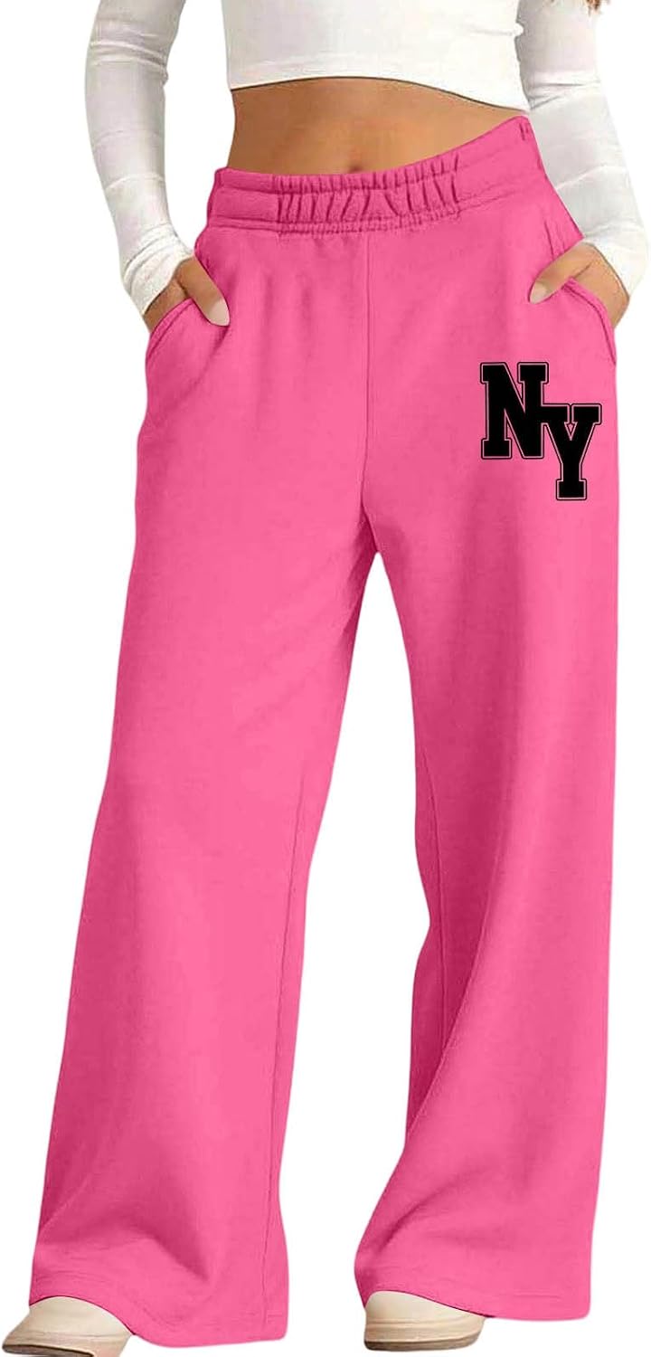 Girls Sweatpants Wide Leg Baggy Teen Pants Sports Sweats Loose