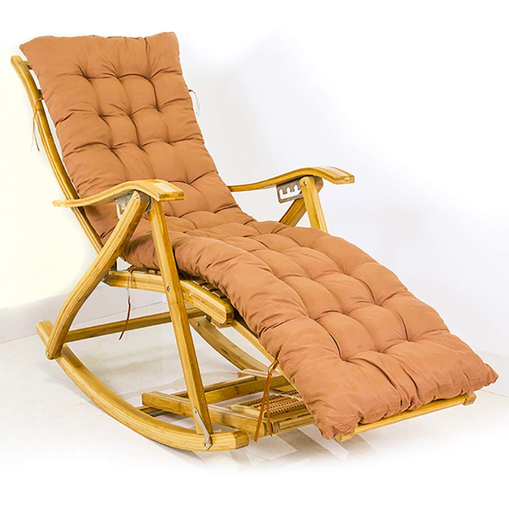 Fauteuil à bascule en bambou à dossier incurvé réglable, l'alliance du confort et du design.