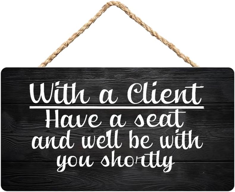 Miniatura 1 de Letrero de madera para manualidades divertidas para la casa, rústico, de 12 x 6 pulgadas  11.8 x 5.9 in, para colgar en la puerta, con un cliente,