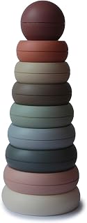mushie Stacking Rings Toy - BPA-Free Danish Hygge Stacker for Babies 6M+ | Motor Skills Development
