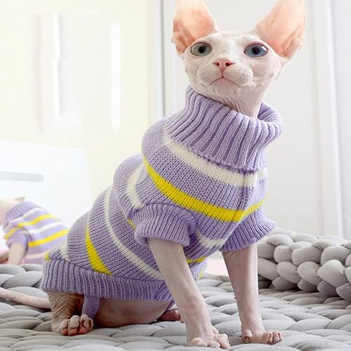 Miniatura 6 de RayMinsino Ropa para gatos para mascotas, ropa para gatos sin pelo, ropa de gatito de cuatro patas de alta elasticidad Ropa para el hogar