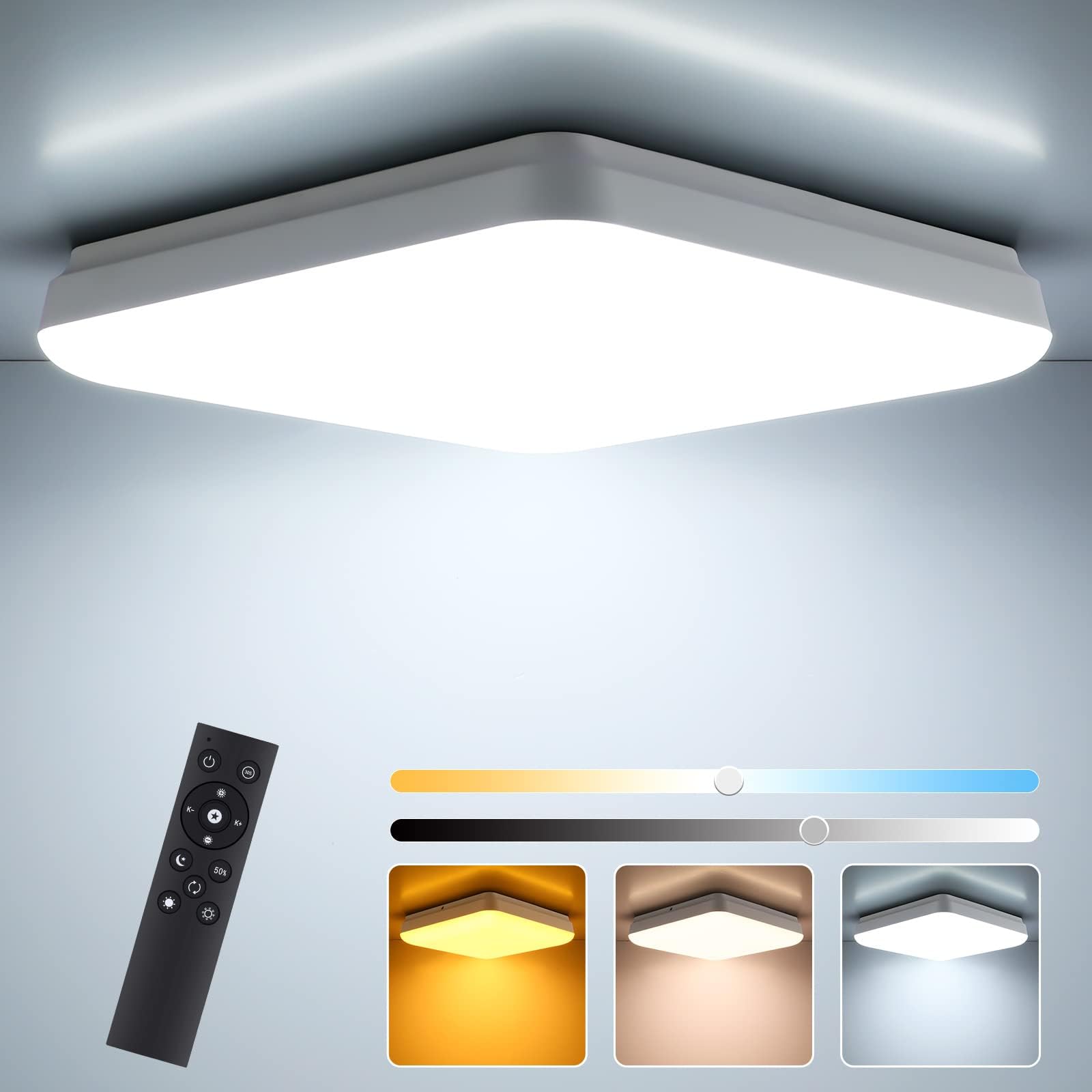 36W LED Deckenleuchte Dimmbar – Mit Fernbedienung, 5500 Lumen, Für Wohnzimmer, Bad, Flur – IP54