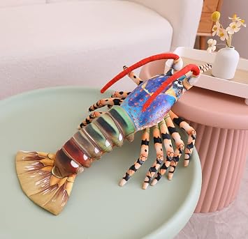 GracesDawn Plush Lobster Stuffed Animals, Australian Lobster Doll, Pillow, Plush Toys, Healing Animal Image that Fills People with Courage and Appetite 23.6 inch Long Blue
