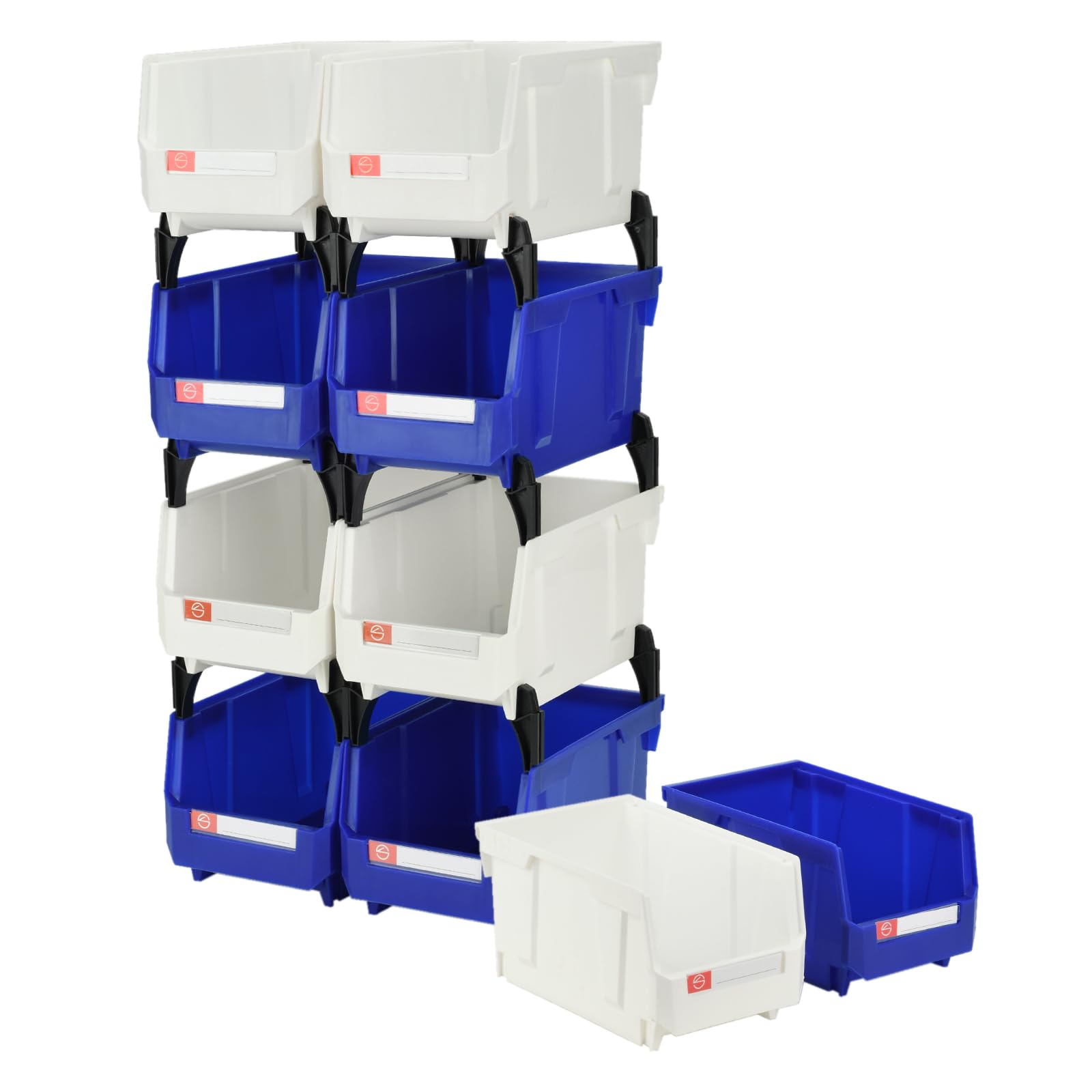 Tool Organiser box plastic storage bin, 19*13*11 Wall mounted storage box stackable for storing screws, nails, accessories desktop Workbench Storage fit offices, Home, Garage, Workstation(10 Pack)