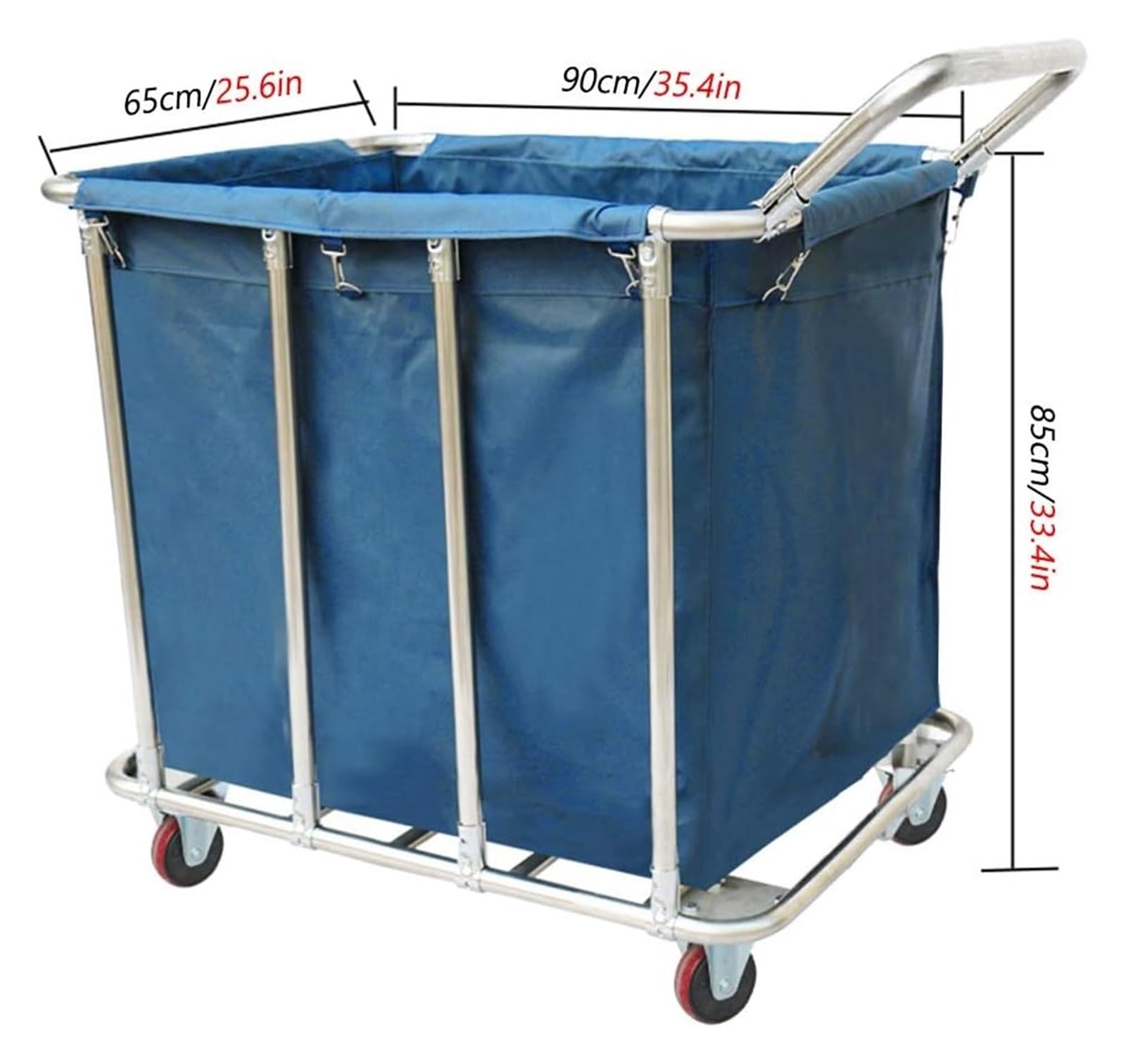Organizer for carrello grande con ruote - Carrello for raccolta biancheria commerciale for saloni, ospedali e uffici(Blue,Cart)