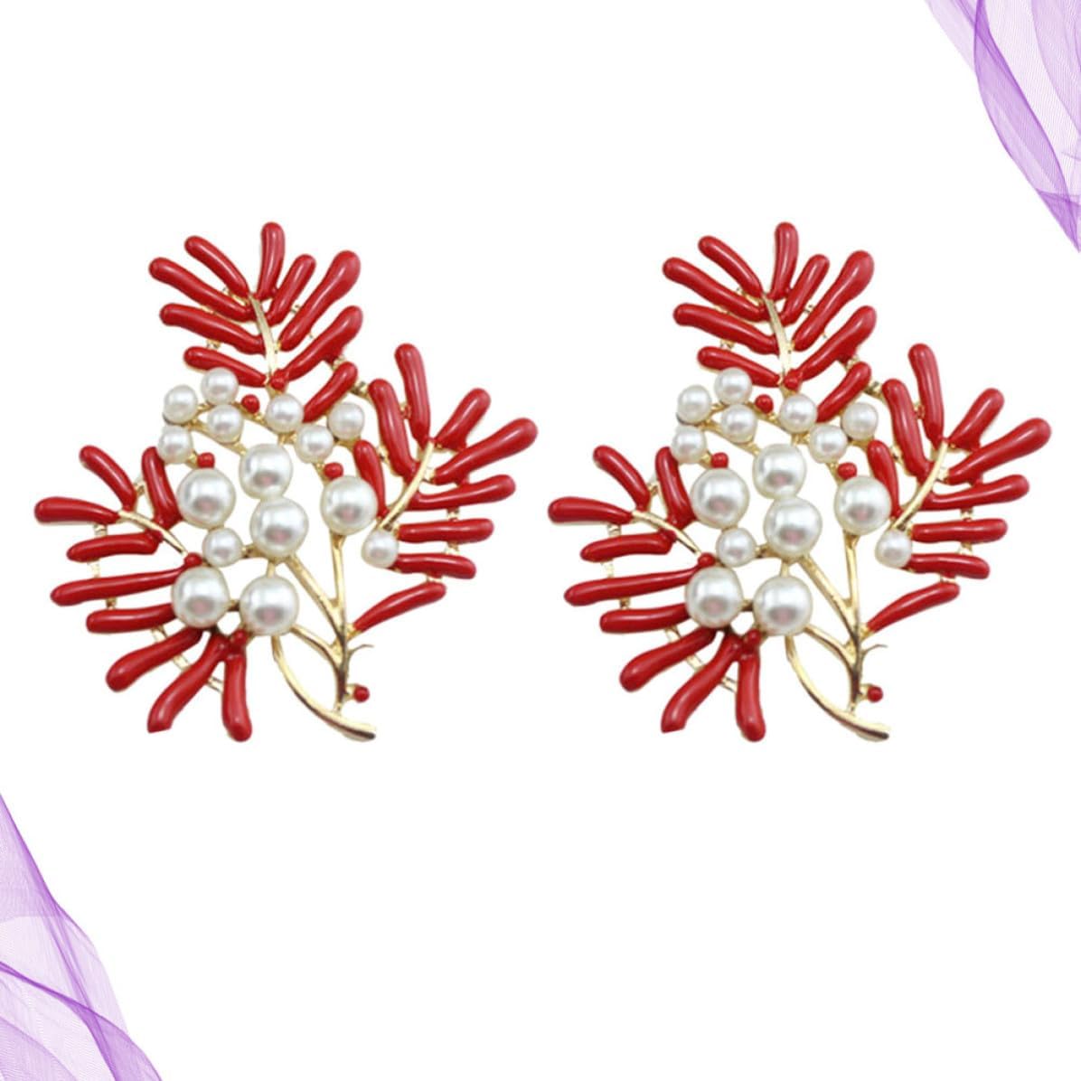 2pcs Maple Leaf Phone Case Decoration Zinc Alloy Red DIY Accessory image 5