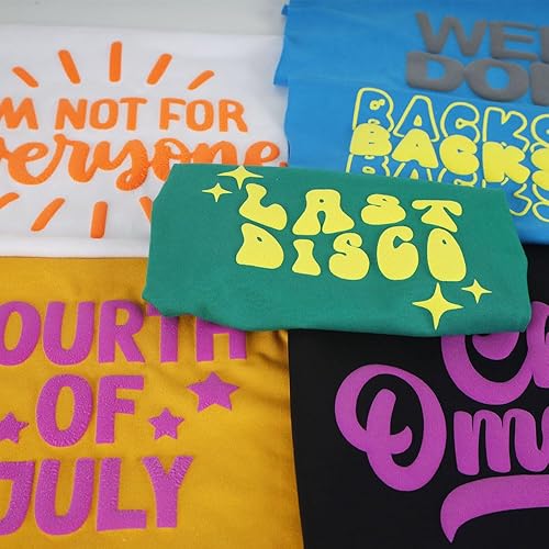 Miniatura 6 de FUNKAKA Vinilo de transferencia de calor de 12 pulgadas x 5 pies, vinilo 3D para camisetas, vinilo HTV plateado de poliuretano compatible con todas