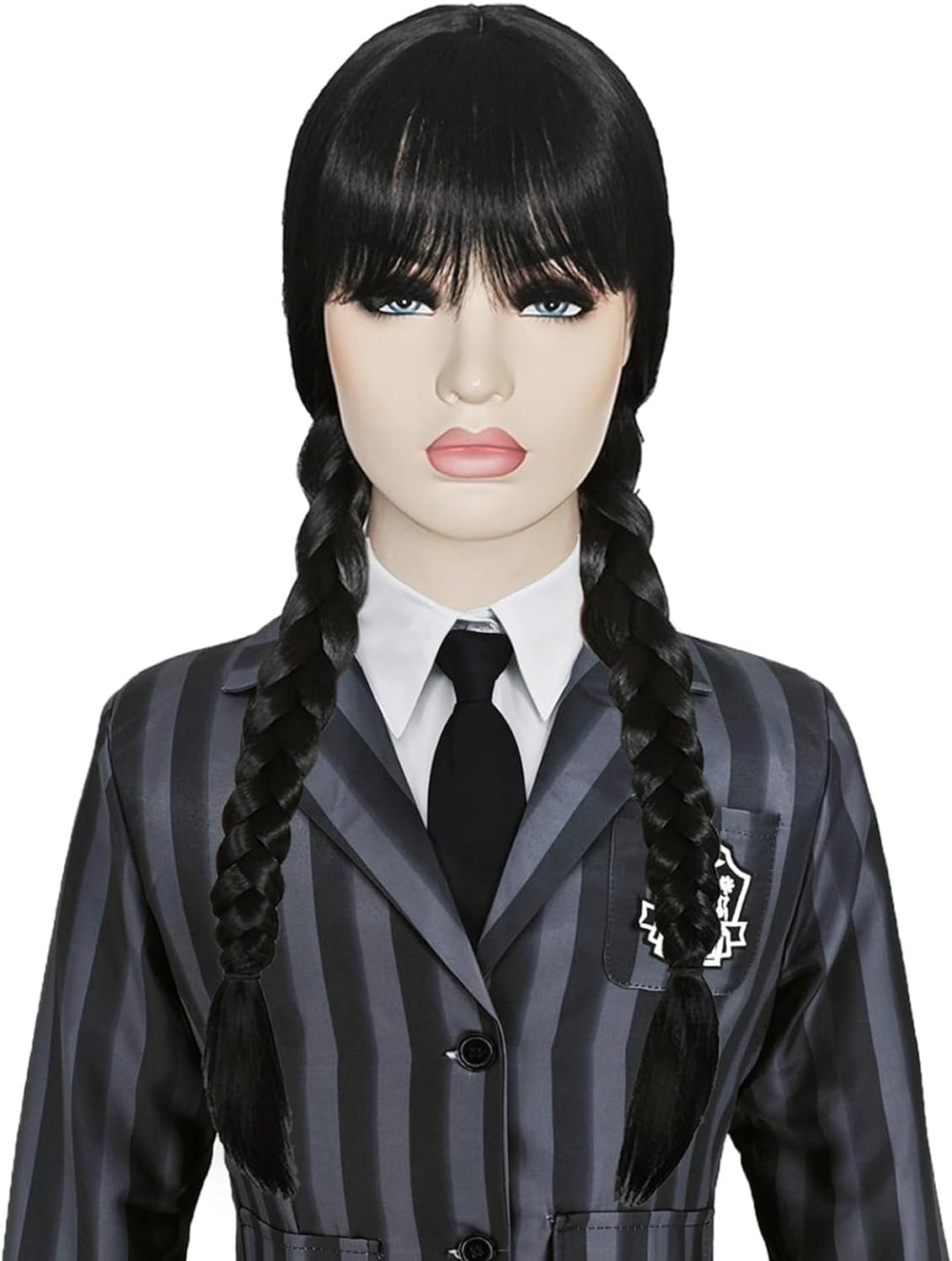 Women Scary Daughter Wig Great for Addams Halloween Costume | Addams Scary Family Wig | Halloween Black Wigs for Women