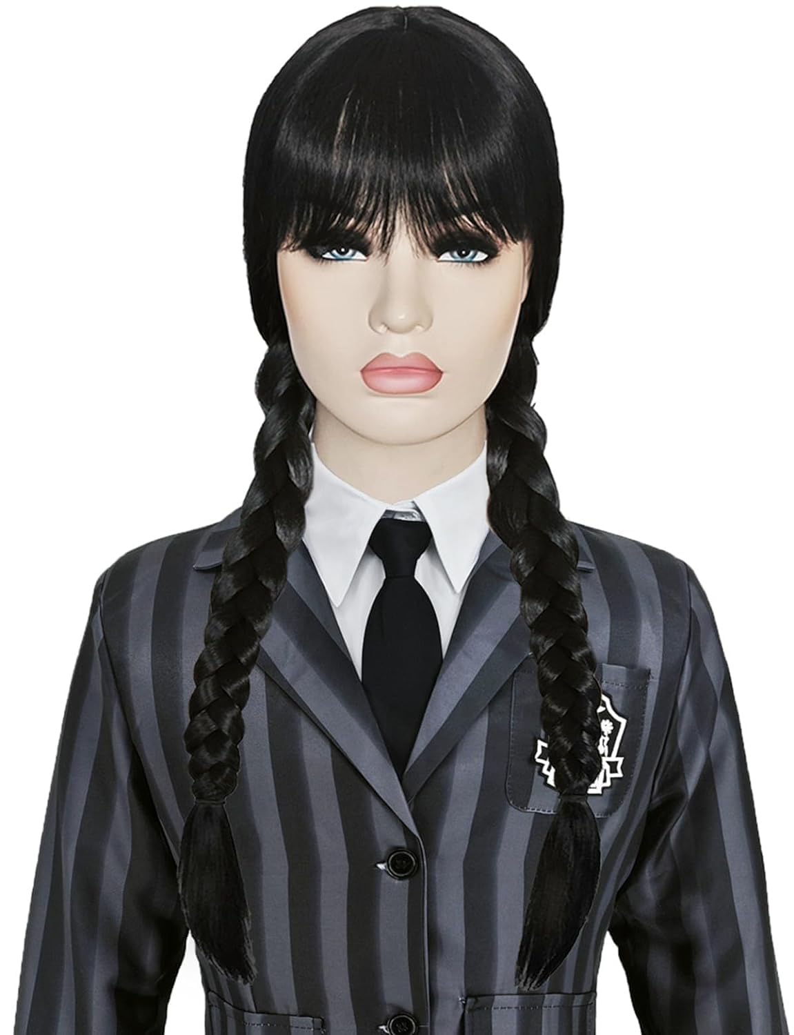 Women Scary Daughter Wig Great for Addams Halloween Costume | Addams Scary Family Wig | Halloween Black Wigs for Women