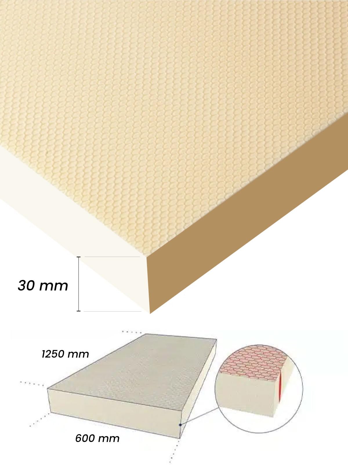 Aislante de poliestireno extruido XPS con superficies rugosas conforme a la norma UNI EN 13164 (Espesor 3 cm (PAQUETE DE 9mq - 12 PANELES))