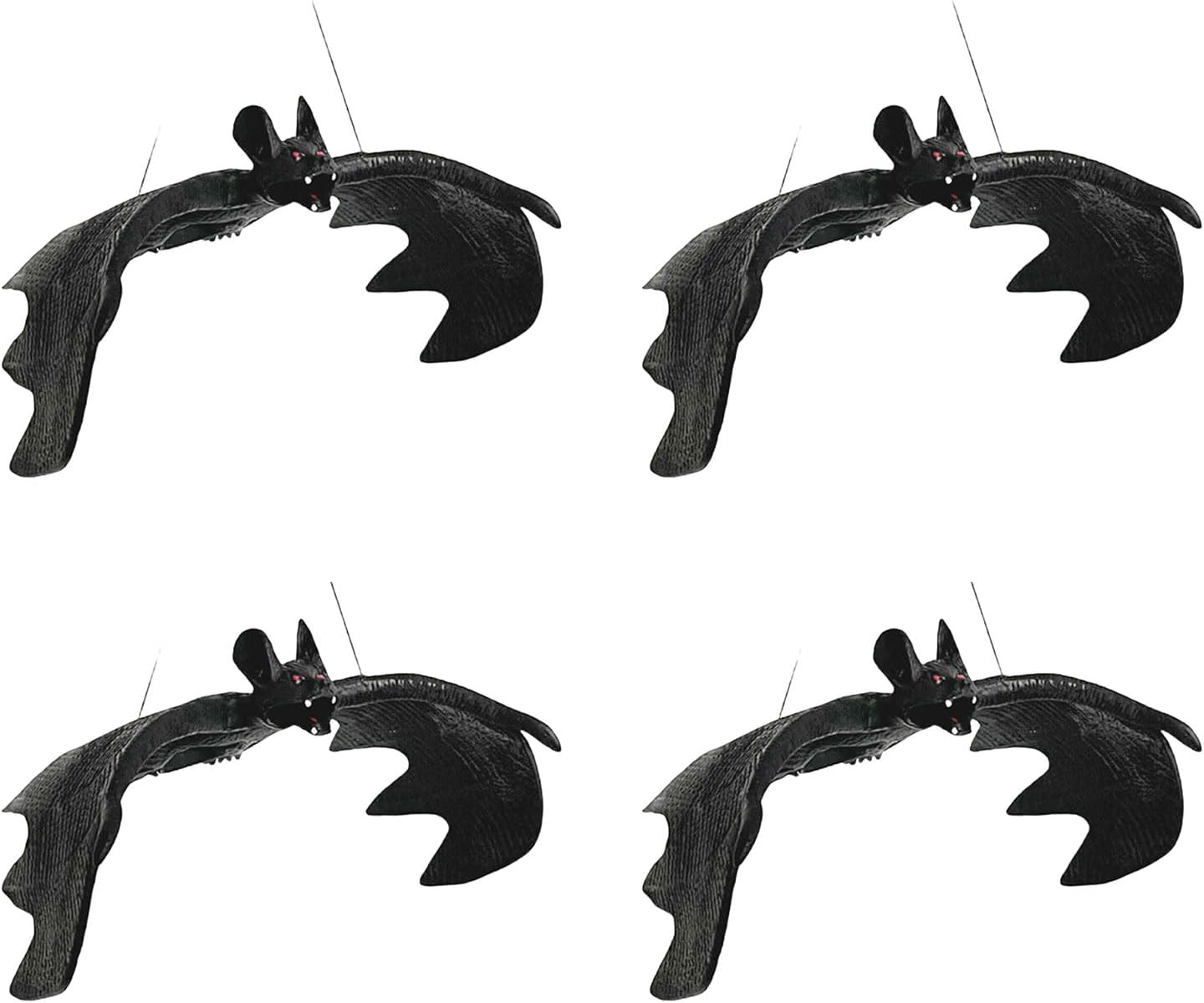 4Pcs Realistic Bat Shape Decoration Halloween Hanging Ornament for Garden Yard Classroom Store Window Display Halloween Hanger