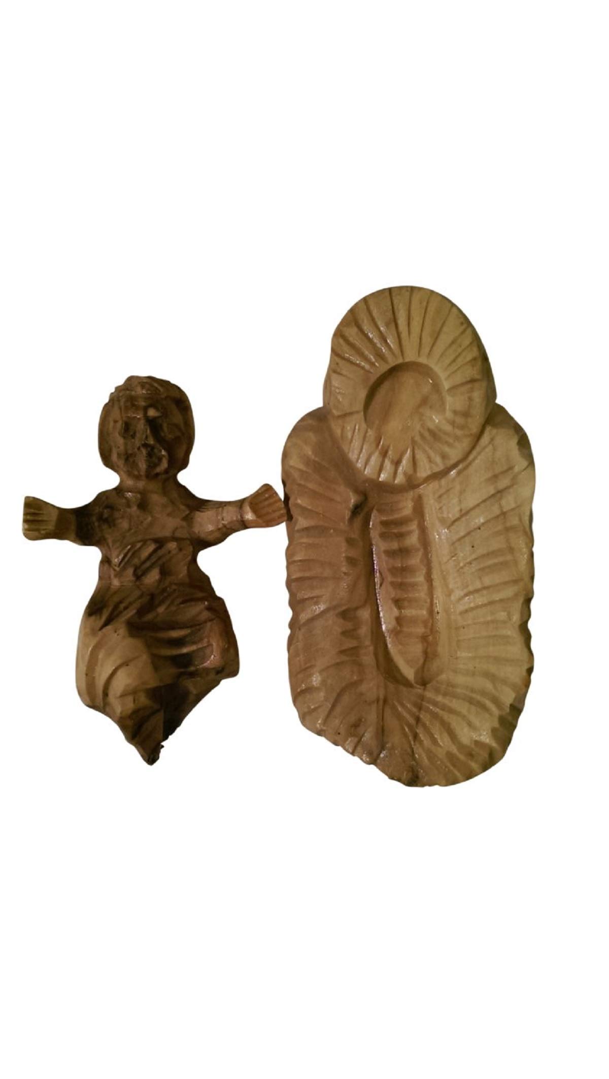 Bethlehem Gifts Tm Wood Handcarved Olive Baby Jesus In A Craddle Figurine Statue