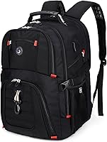SHRRADOO 50L Extra Large Laptop Backpack: USB Charging Port, 17" Fit, 20 Pockets, Airline Approved Travel Bag for Men Women College Work