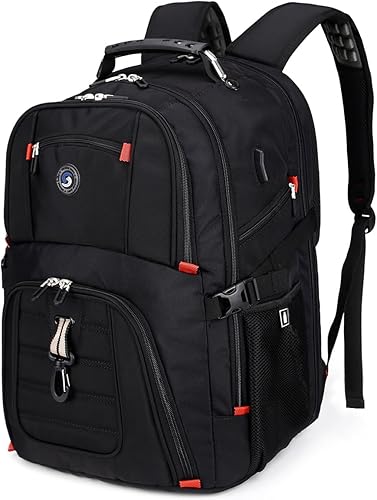 Mochila extra grande para laptop de viaje de 52 L con puerto de carga USB para portátiles de 17 pulgadas para hombres y mujeres