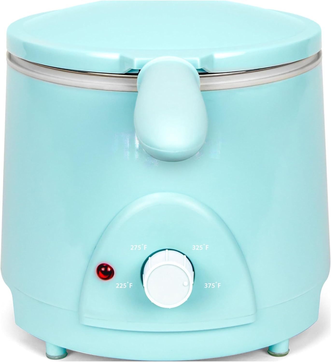 NEW 1.5-QUART DEEP FRYER, BLUE,120°F TO 400°F HEAT, SPACE-SAVING DESIGN, COOK OTHER MEATS, FISH, VEGGIES, CAKES, FRUITS, AND SO MUCH MORE, COOK YOUR FAVORITE DEEP-FRIED FOODS QUICKLY AND EFFICIENTLY.