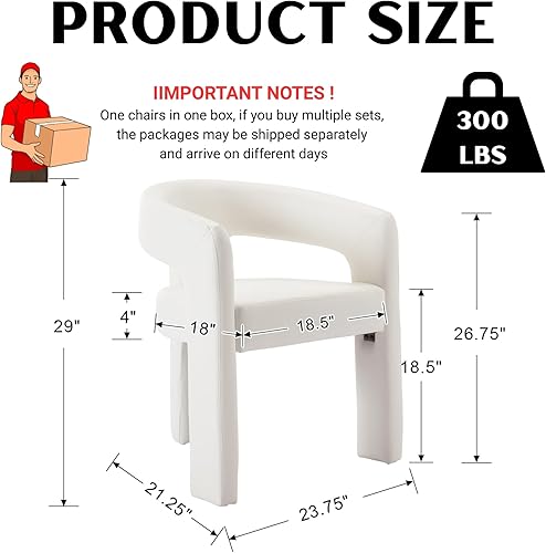 Miniatura 2 de Modern Barrel - Silla de comedor tapizada de piel sintética con brazos, cómoda silla de tocador de maquillaje, silla de comedor, sala de estar,